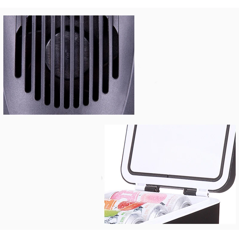 2 In 1 6L Mini Fridge Car Cans Beer Cooler Eletric Portable Desktop Heater Geladeira Cars Home Camp