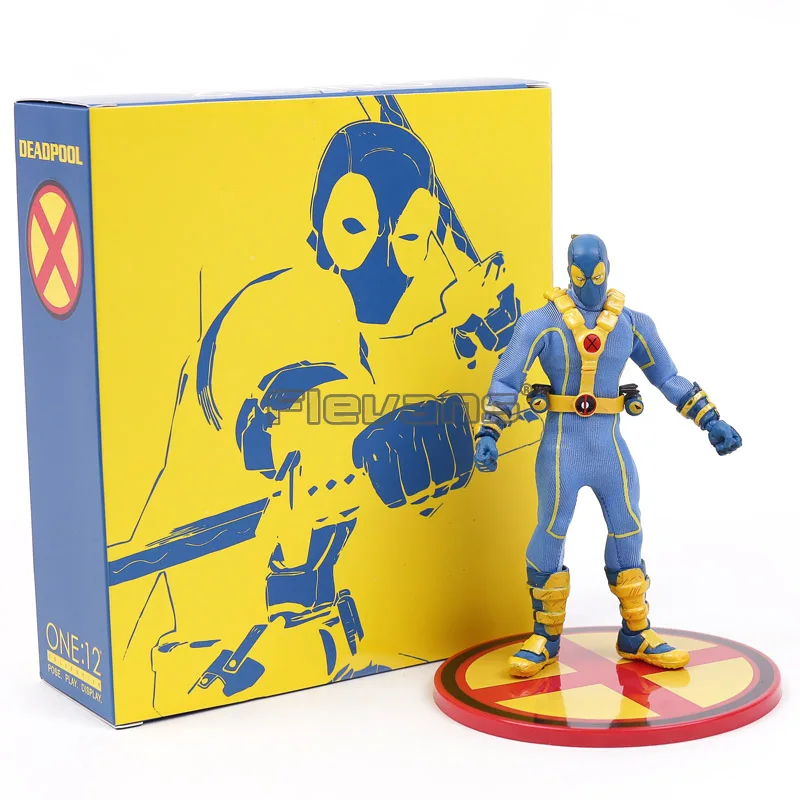 blue MEZCO Дэдпул 1/12 коллективные фигурки модель игрушки(настоящая одежда - Цвет: blue