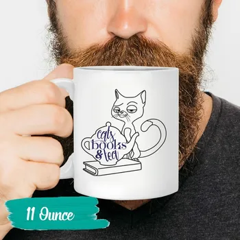

Cat Book Tea Mugs Beer Coffee Tea Cups Home Decor Novelty Friend Gift Birthday Gifts
