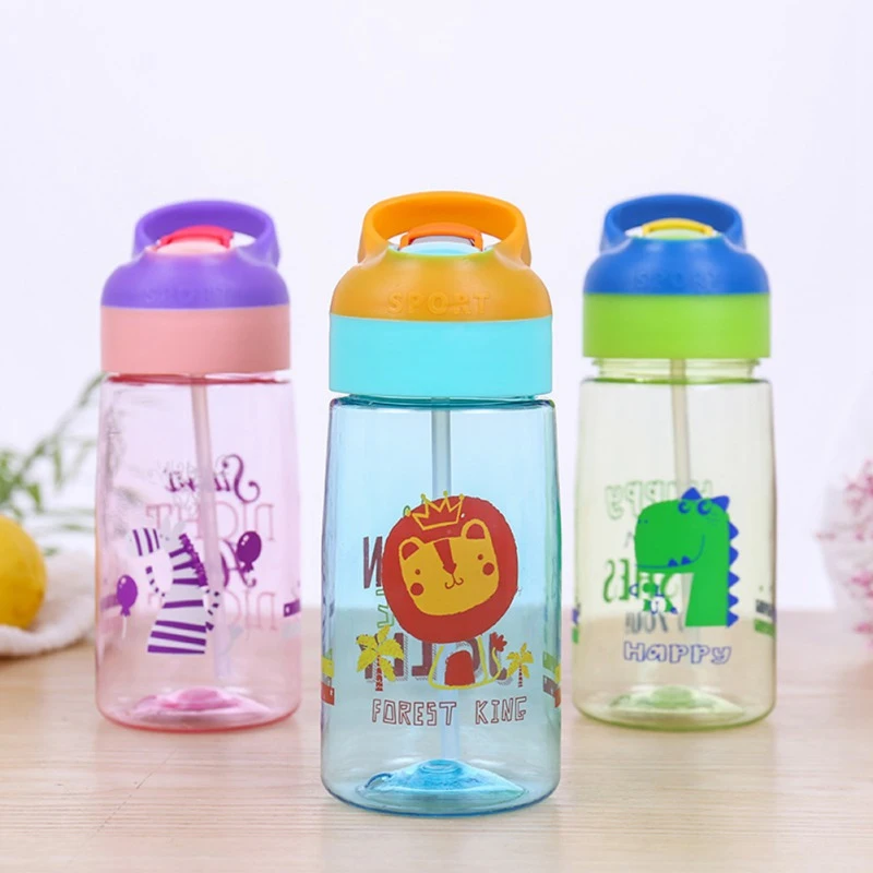 

500ML Large Capacity Water BottleBaby Kids Children Cartoon School Drinking Water Straw Bottle Sippy Suction New