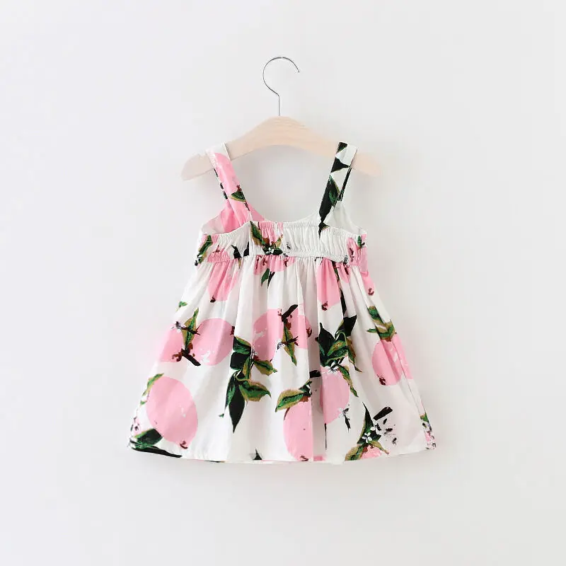 США модная летняя одежда для новорожденных одежда для малышей девочек, платье с принтом лимонов, цветочным принтом и бантом, Повседневное вечерние платья Сарафаны Одежда