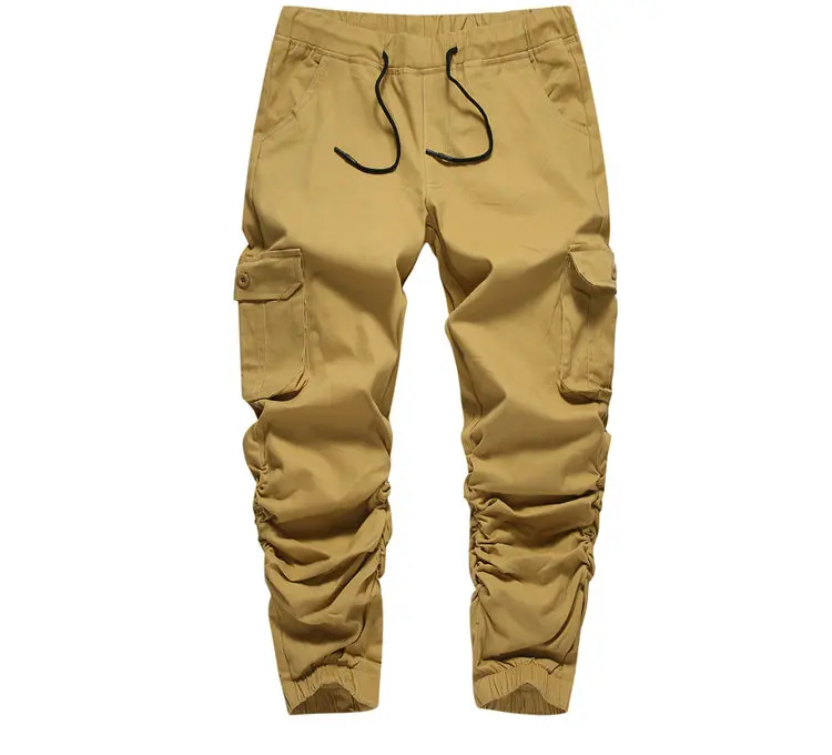 Мужские шаровары из 2019 хлопка с несколькими карманами, мужские уличные брюки-карго, повседневные мужские спортивные брюки в стиле хип-хоп