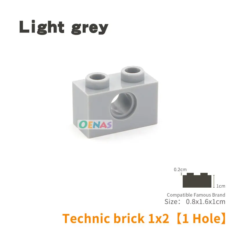 

Moc!! 3700 Technic Brick 1 x 2 [1 Hole] Bricks Parts Classical compatible major Building Block Bricks 100pcs/lot parts