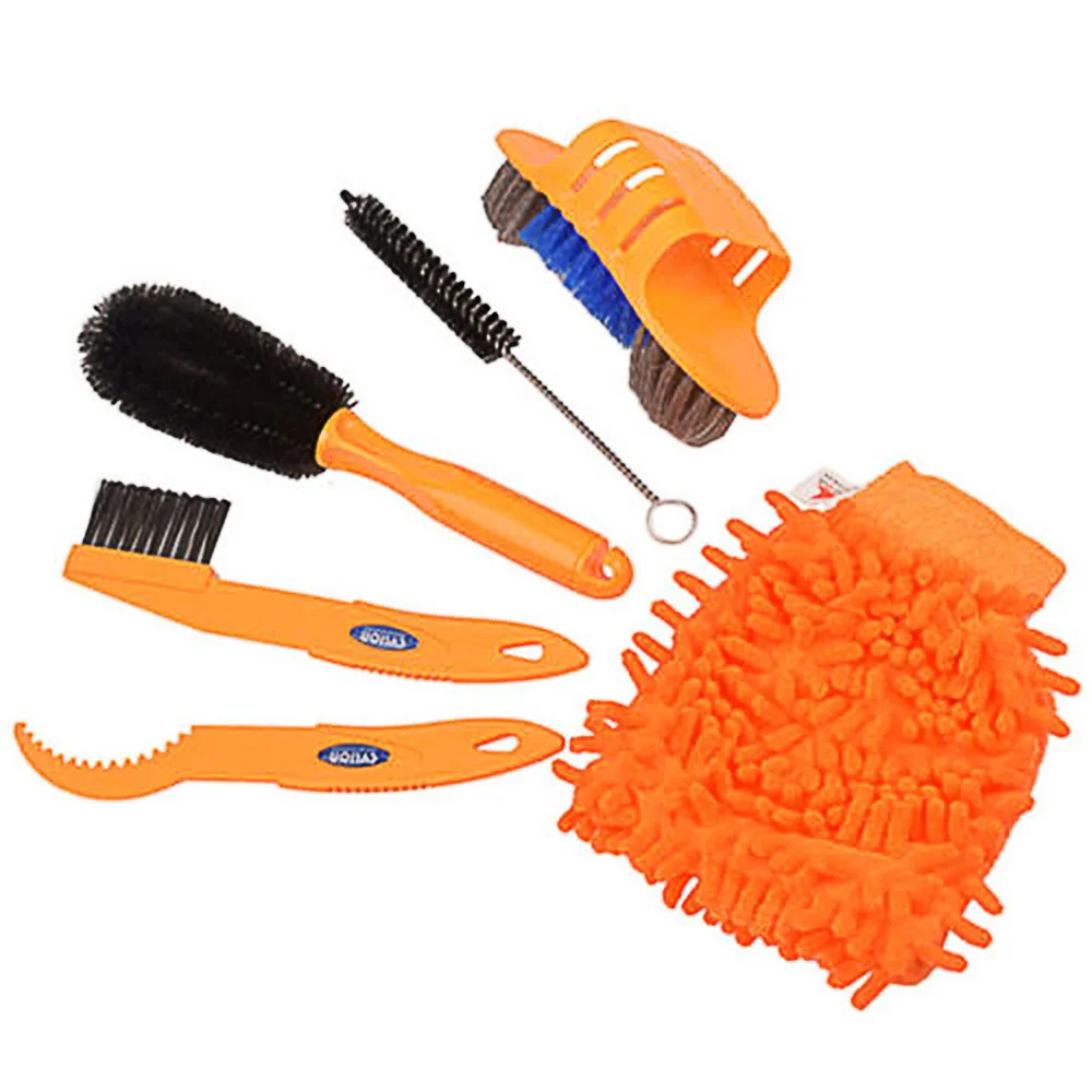 Best 6 IN 1 Bicycle Cleaing Tool kits Chain Cleaner+tire Brushes+Bike Cleaning Gloves