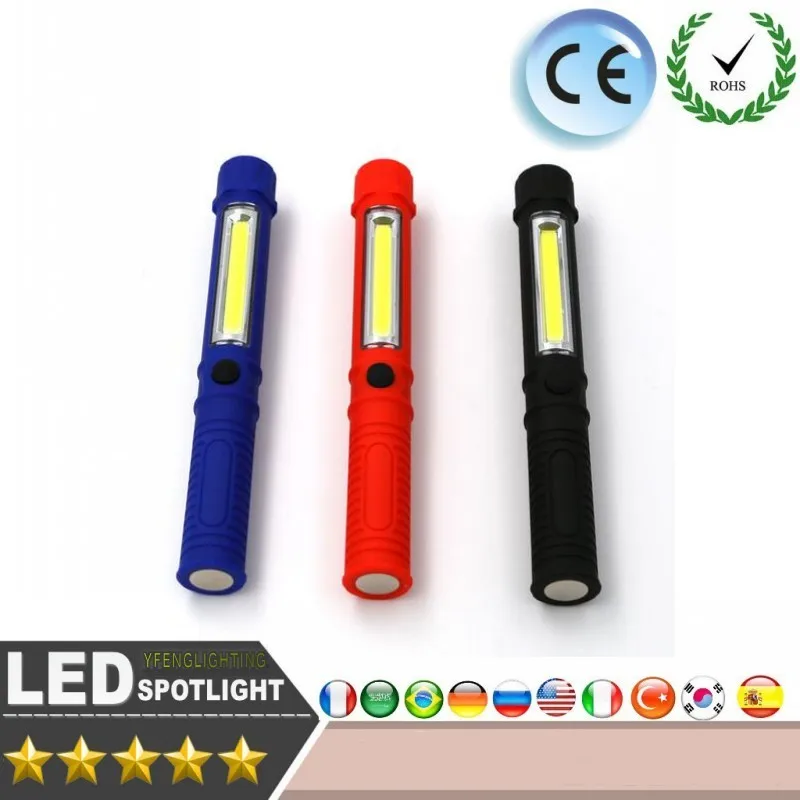 

Portable Mini Pen Light Working Inspection light COB LED Multifunction Maintenance flashlight Hand Torch lamp With Magnet AAA