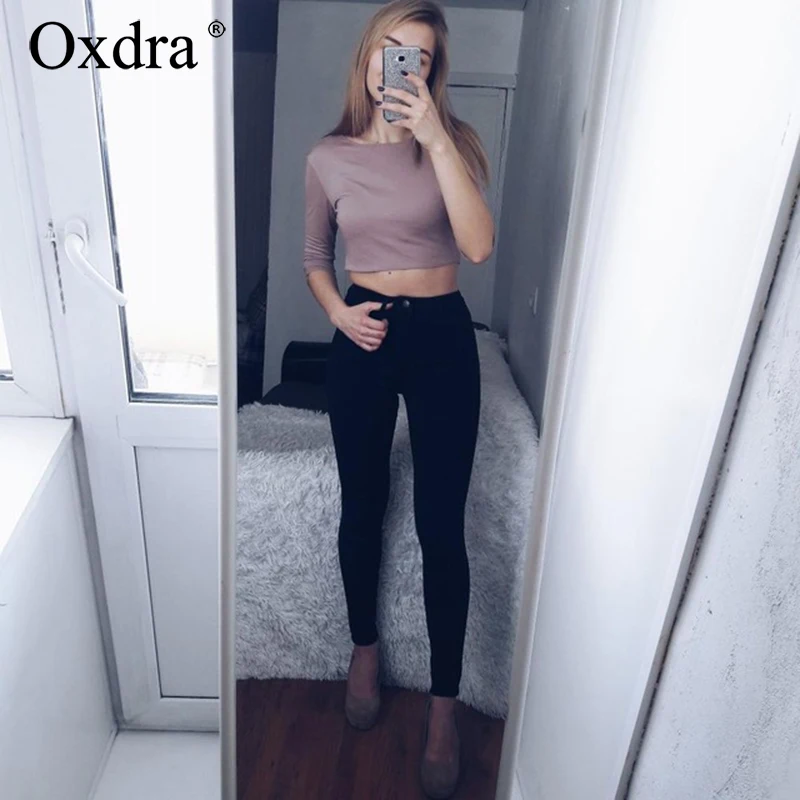 Oxdra базовые джинсы мягкие брюки тонкие женские прямые универсальные с высокой