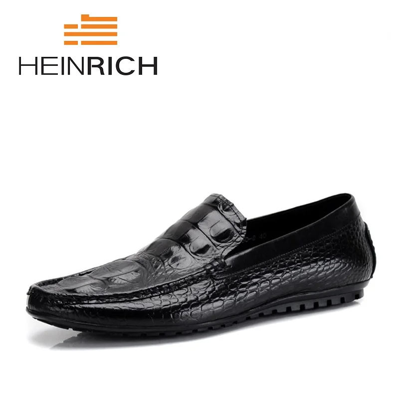 

HEINRICH New Luxury Men Shoes Black Leather Men's Casual Shoes Brand Comfortable Spring Fashion Breathable Men Loafers Shoes