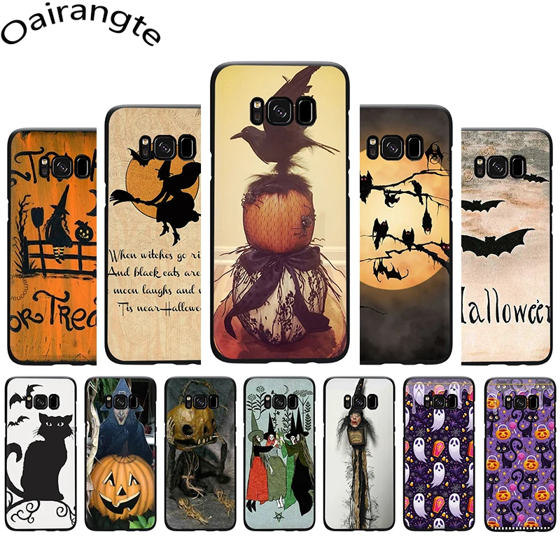 

Pumpkin Halloween Bat Witch Boo Soft Phone case for Samsung S6 S7 Edge S8 S9 10 Plus S10e Note 8 9 10 M10 M20 M30 M40