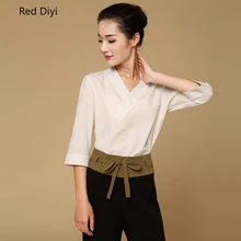 Белый/красный униформа для сотрудниц спа-салонов тайского массажа здоровья комплект с комбинезоном для женщин костюмы медсестры/медбрата Красота салон Рабочая одежда