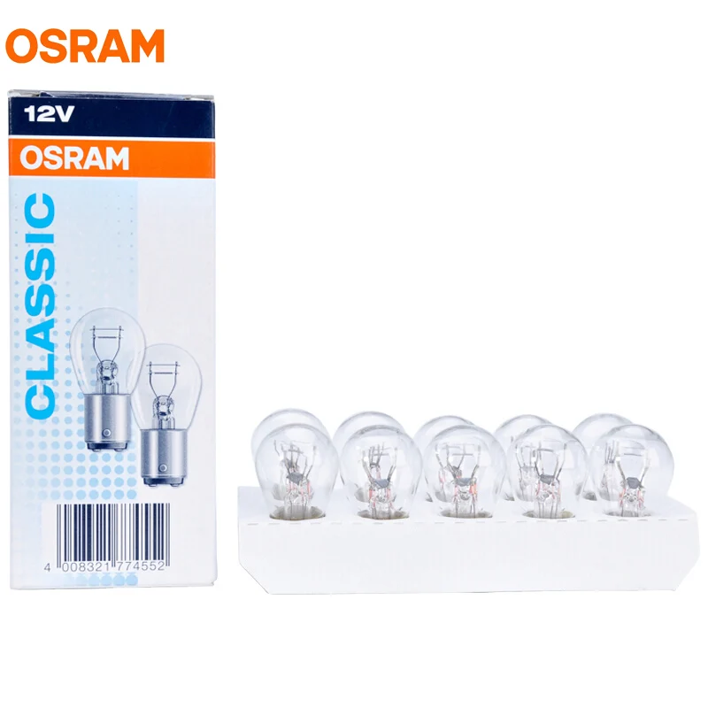 10 шт. OSRAM 7528 P21/5 Вт S25 BAY15d 12 в оригинальные галогенные лампы с двойной нитью