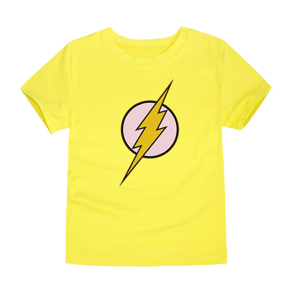 Г. Летняя футболка с короткими рукавами футболка для мальчиков и девочек с изображением вспышки детские топы, Детские футболки для От 2 до 14 лет, 12 цветов - Цвет: TK3