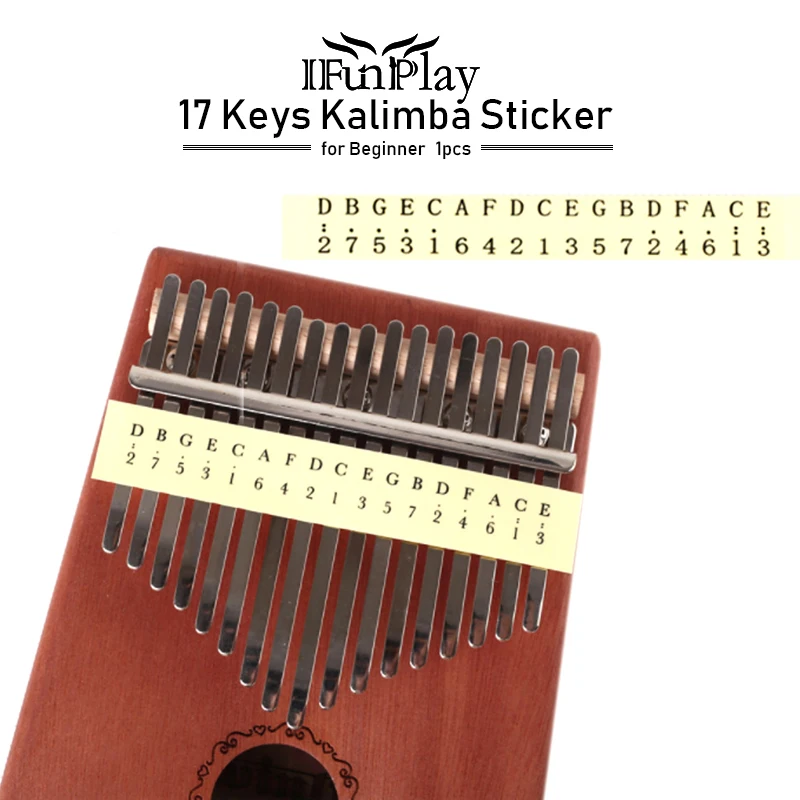 DIY African Thumb Piano Key Sticker 17Keys Kalimba Note Stickers Decals