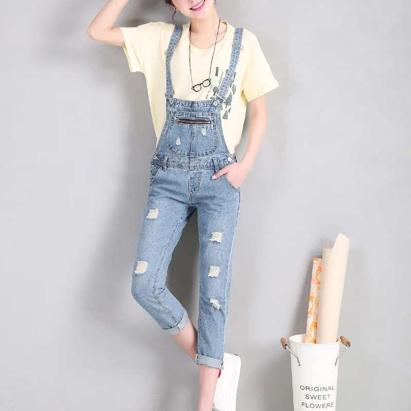Full Sizes XXS 7XL Women Ripped Denim Jumpsuits Ladies Casual