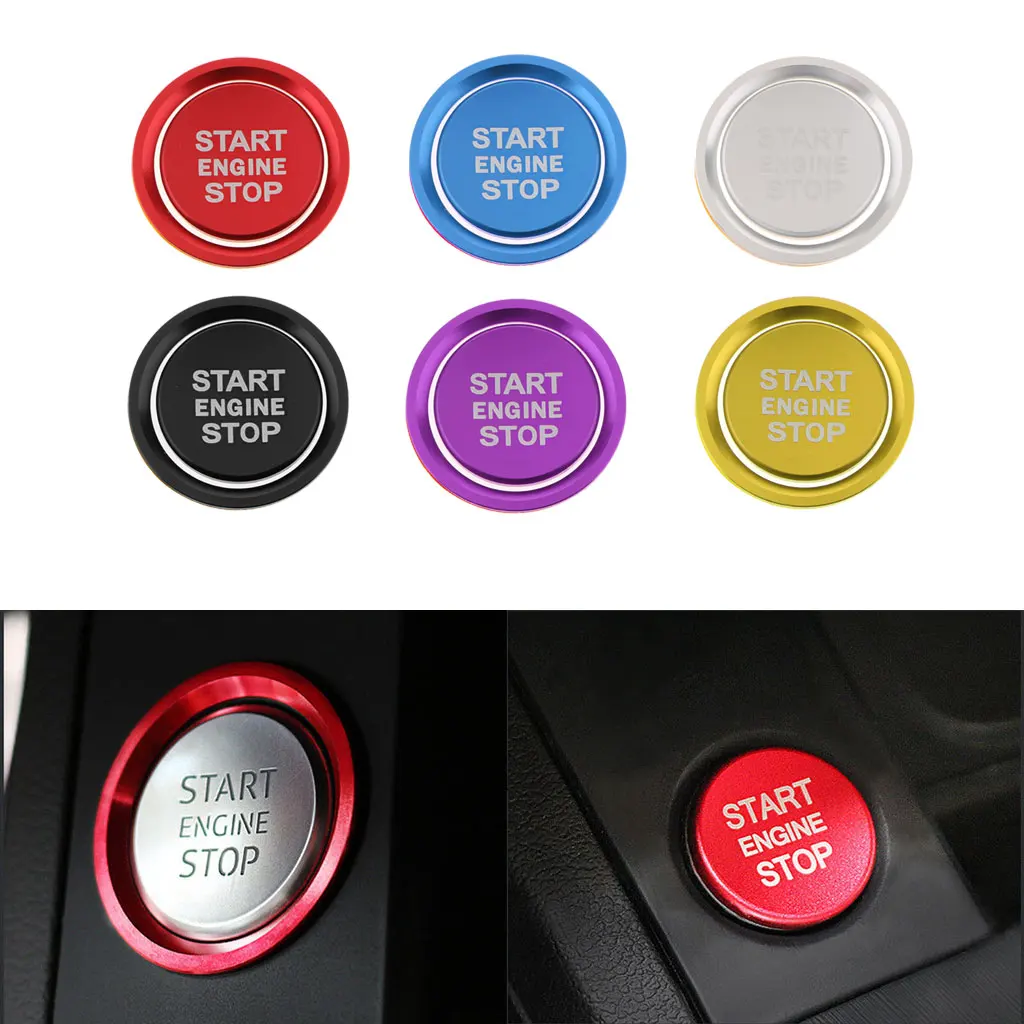 Car Engine Push Start Stop Button Cover Cap Trim Ignition Starter Switch Button knob Sticker Audi A4 A5 B9 2017 2018 Decoration