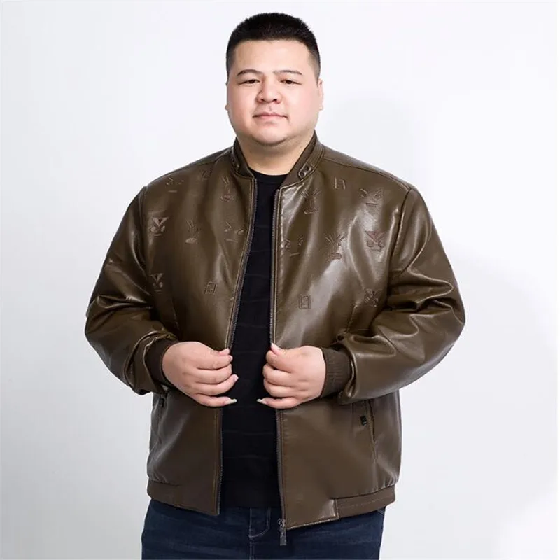 Automne Veste Qualité Black Mince Cuir 2018 Mode Marque Pu Et En Col khaki De Manteau Printemps Haute 6xl7xl8xl Hommes jVpULGqSzM