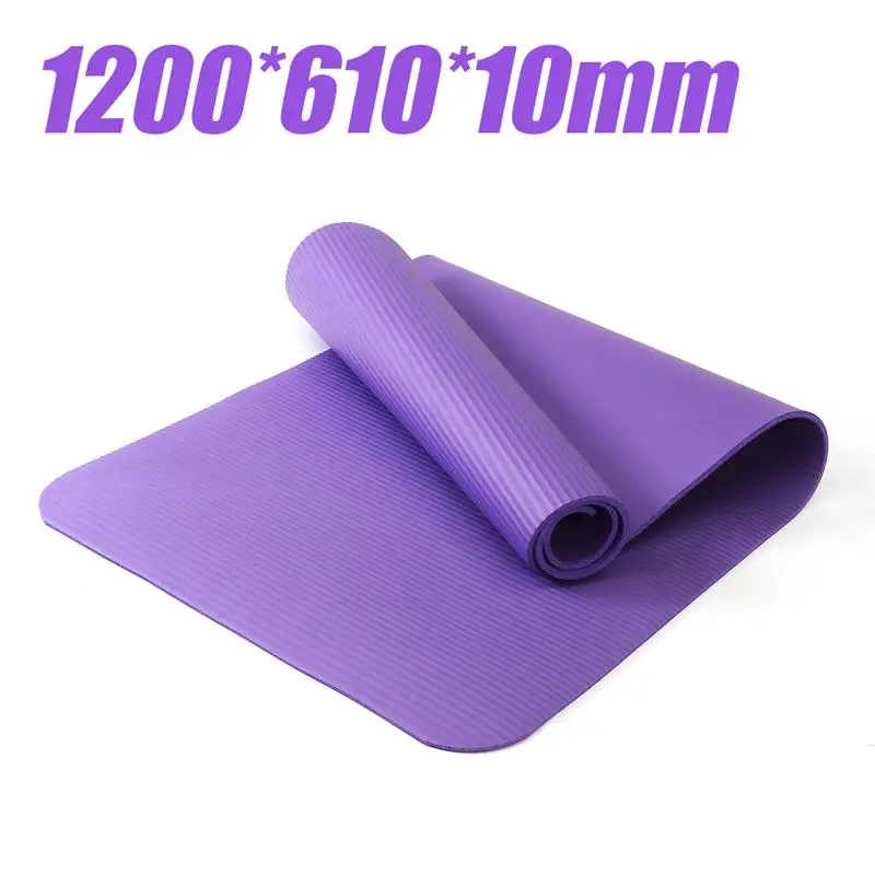 10 мм NBR Нескользящие коврики для йоги для фитнеса безвкусные 4 вида цветов 2 размера спортивные коврики для тренажерного зала с сумкой для йоги ремень для йоги - Цвет: Коричневый