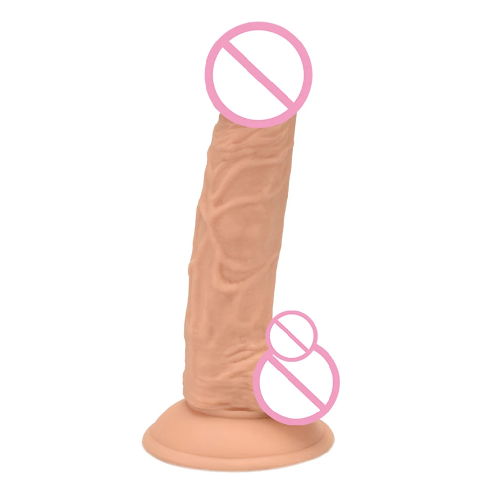 DOMI 20*4cm Female Masturbators Soft Textured Penis Artificial Silicone Big Women Dildo