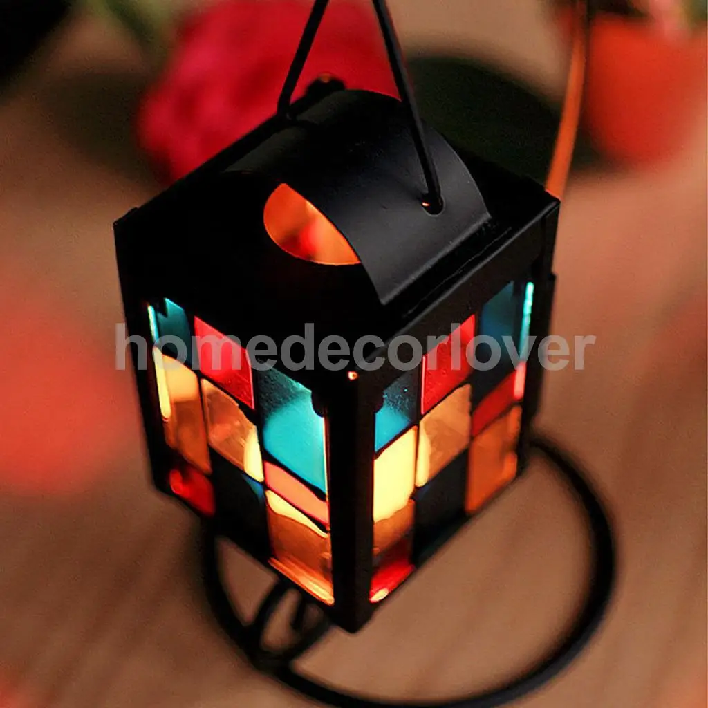 Mosaic Glass Wall Hanging Lantern Tea Light Candle Holder Weddings Festivals Holidays Events Christmas