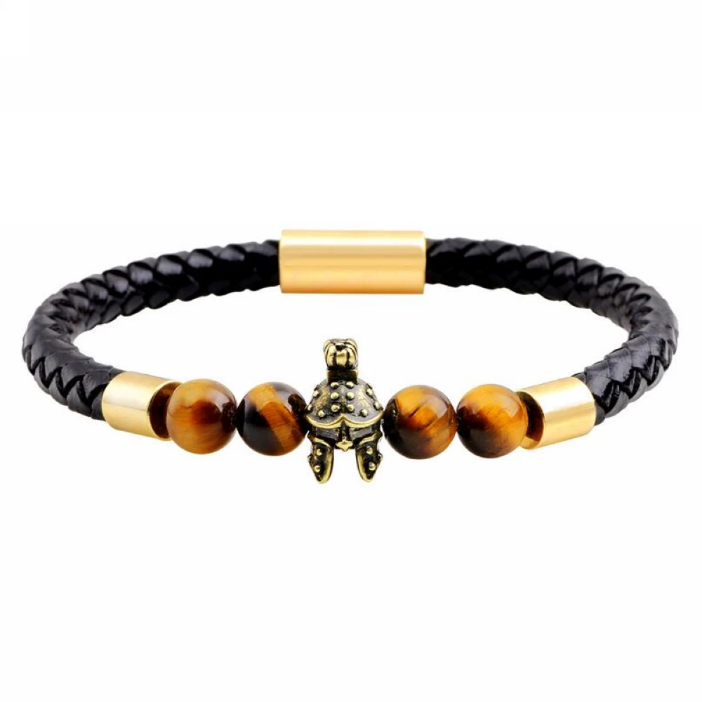 BRT0036 Volcano Lava Black Brown Helmet Bracelet with Restoring Ancient Jewelry | Украшения и аксессуары