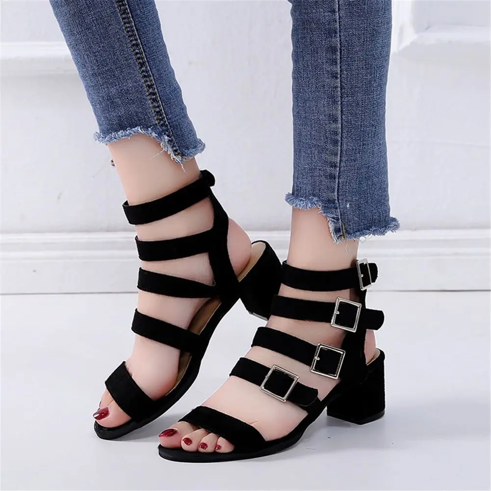

INS HOT Big Size 43 Leisure Sandals Buckles Summer Elegant Women Shoes Gladiator 2019 Party Date Office Lady Sandals Woman