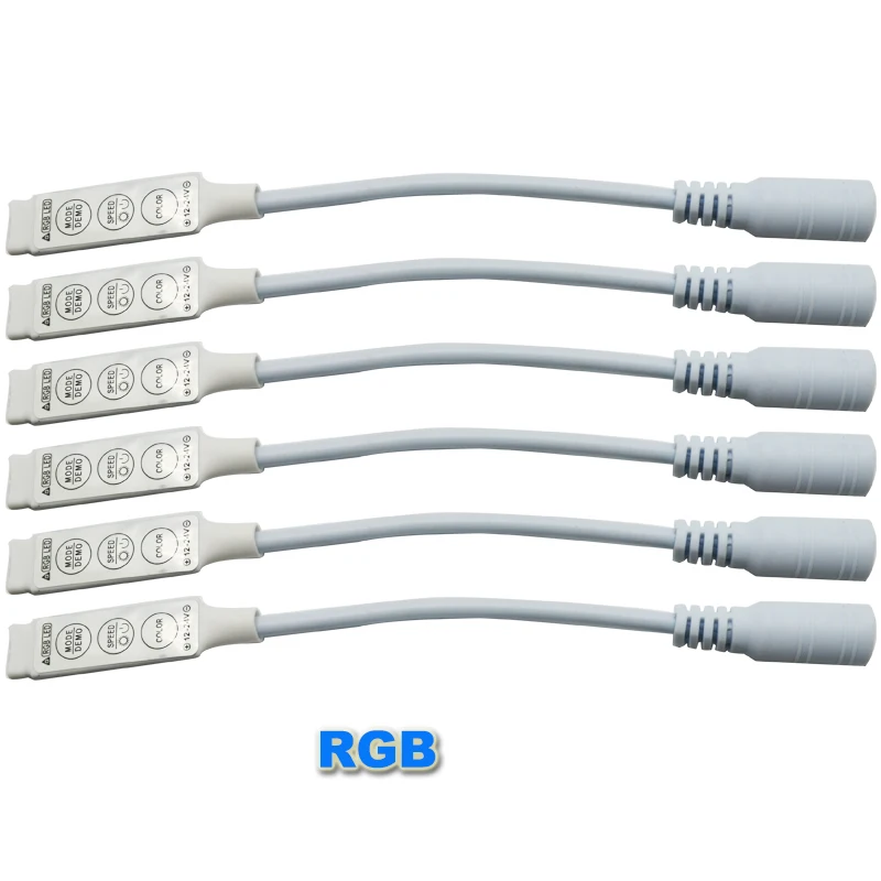 100 шт. DC12V 24 в RGB Led контроллер мини 3 клавиши с разъемом постоянного тока для