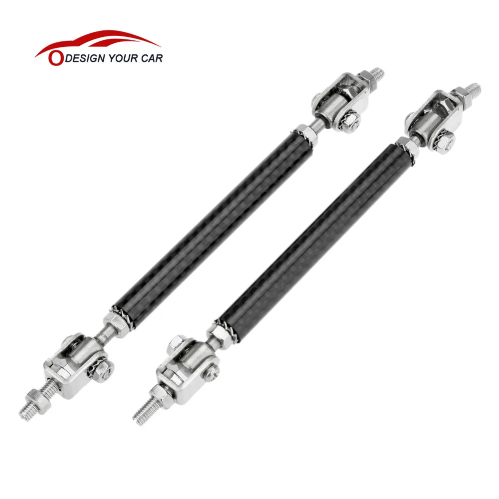 2 Pieces Adjustable Front Bumper Lip Splitter Strut Tie Bar Support Rod