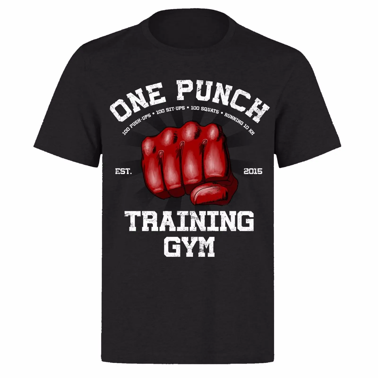 Футболка ONE PUNCH TRAINER WORKOUT GEAR STONGMAN BLACK PH39 новые футболки Забавные топы