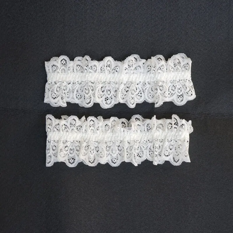 

Women female Garters White Female Wedding Garters for bride Lady Fashion Lace Bridal Leg Garters Thigh Rings 2pcs S501W
