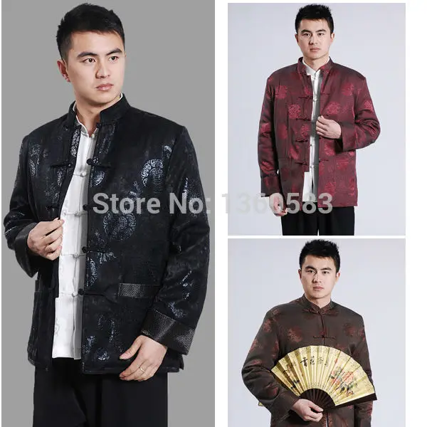 

Male tang suit autumn and winter Tangzhuang kungfu jacket stand collar chinese style tang suit plus cotton tang suit coat