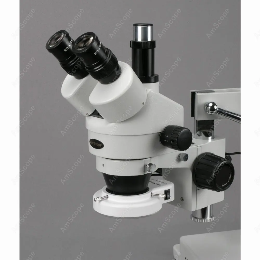 Увеличительный микроскоп AmScope поставляет 7X 45X увеличение зума стерео w 64 LED свет +