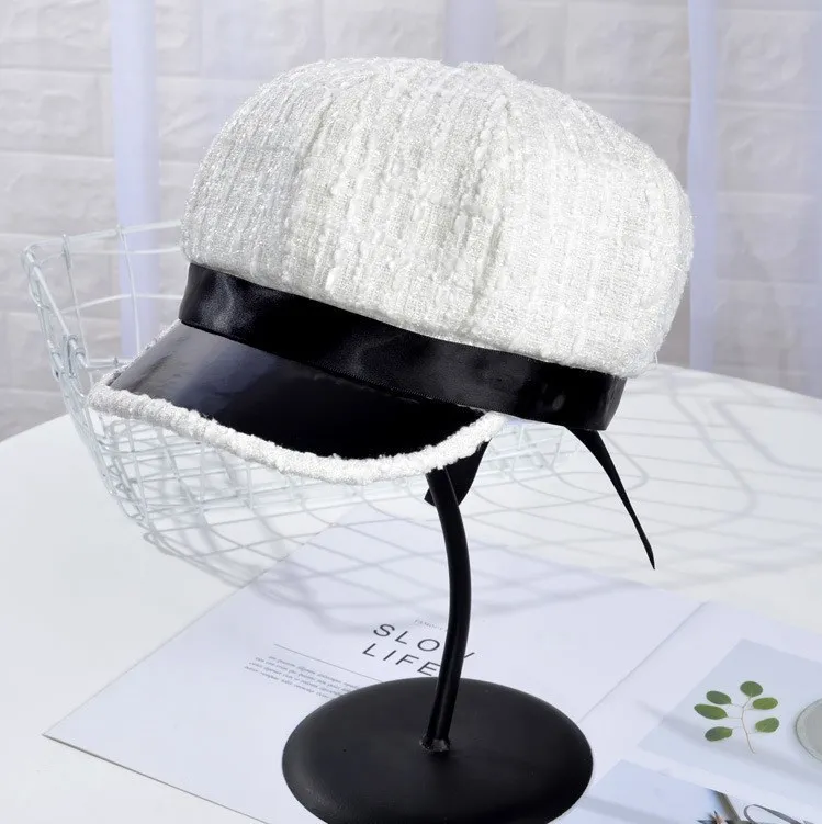 Flat Beret Cap Yellow Duckbill Hat For Women Knitting Baker Boy Caps British Female Autumn Fashion Painters Hats