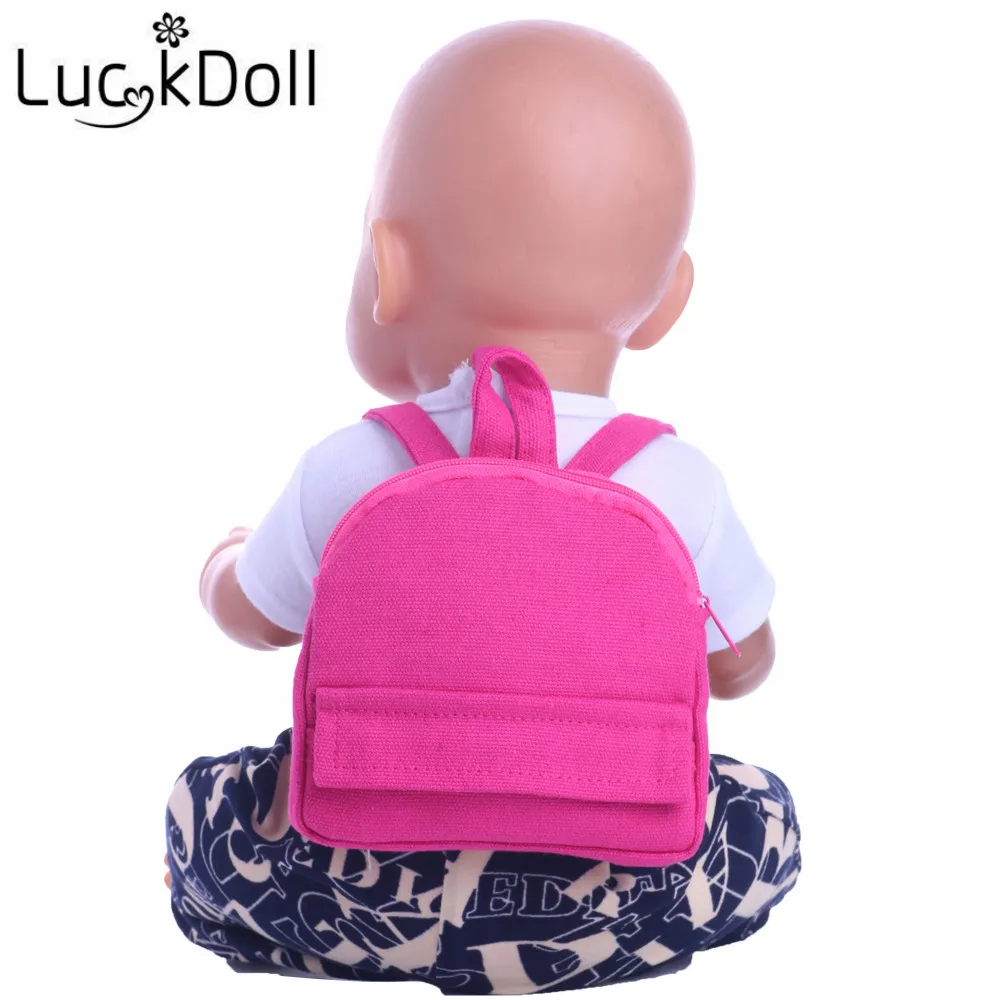 LUCKDOLL сплошной цвет рюкзак подходит 18 дюймов Американский 43 см Кукла одежда аксессуары, игрушки для девочек, поколение, подарок на день рождения