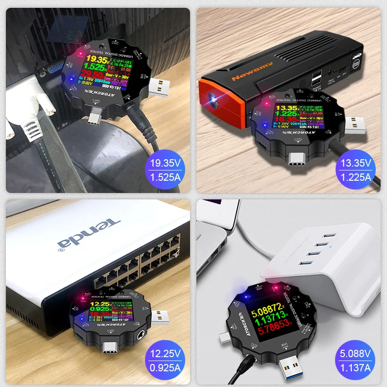 Фото UD18 Для APP USB 3.0 Type-C PD DC5.5 5521 Вольтметр Амперметр Измерение напряжения быстрой зарядки тестер сопротивления кабеля №4