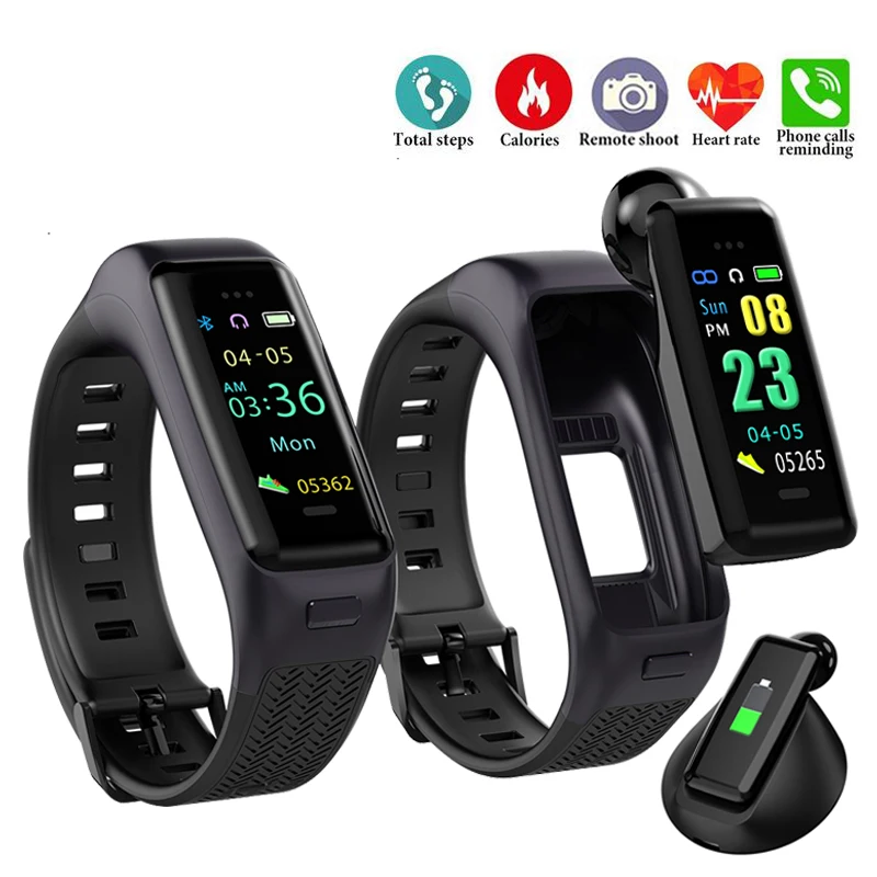 

B03 Smart Bracelet Bluetooth Earphone belt waterproof Fitness exercise Smart Watch heart rate Pedometer