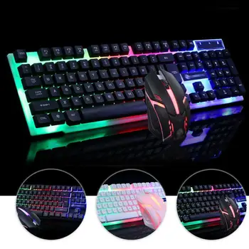 

BEESCLOVER 3D 104 Key Wired USB Mouse and Keyboard Suit With LED Lights Ergonomic Mechanical Keyboard Gaming Mouse