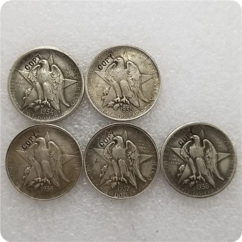 

Antique silver USA 1934-1938 TEXAS Commemorative Half Dollar COPY COINS