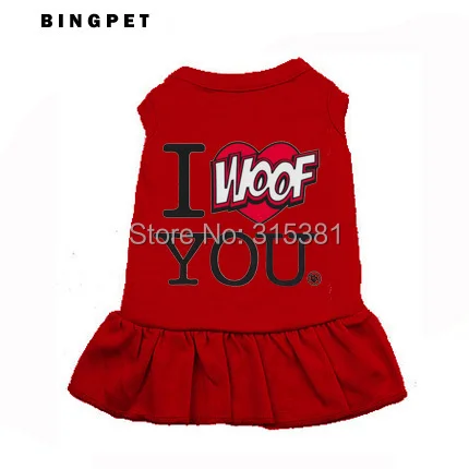 Ba1003/20 I Woof You платье для собак летняя одежда и кошек товары домашних животных|supplies