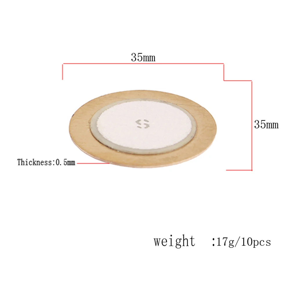 10 Pieces Copper Piezo Elements Sounder Sensor Trigger Drum Disc DIY Guitar Drum Microphone Violin Mandolin 35mm 