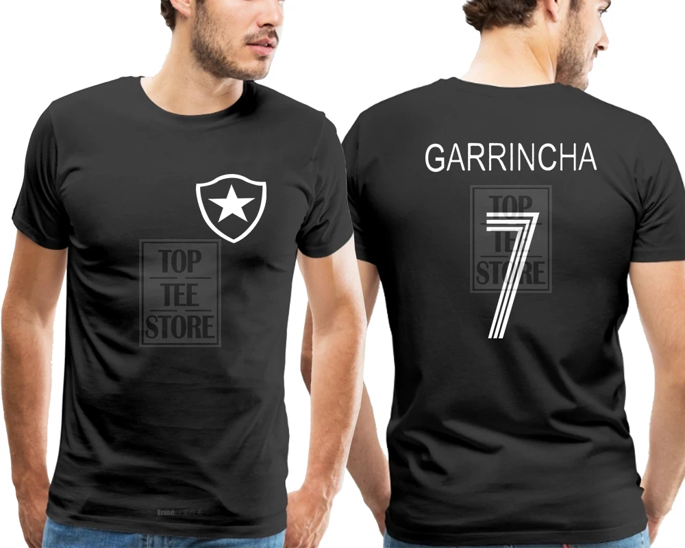 

Garrincha T Shirt Brazil Botafogo Footballer Legend Camiseta Soccerer Pele Print T Shirt Summer Style Top Tee