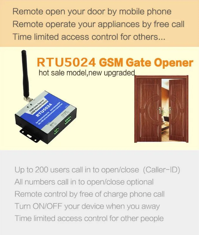 Yobangбезопасности RTU5024 GSM открывалка для ворот реле 200 пользователей беспроводной открывалка для двери по бесплатному звонку SMS Пульт дистанционного управления