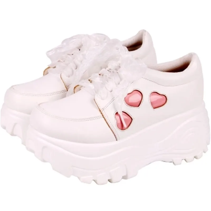 

Japan Lolita girl white shoes love sweet and lovely student princess girl casual shoes round thick soles wild thick shoes