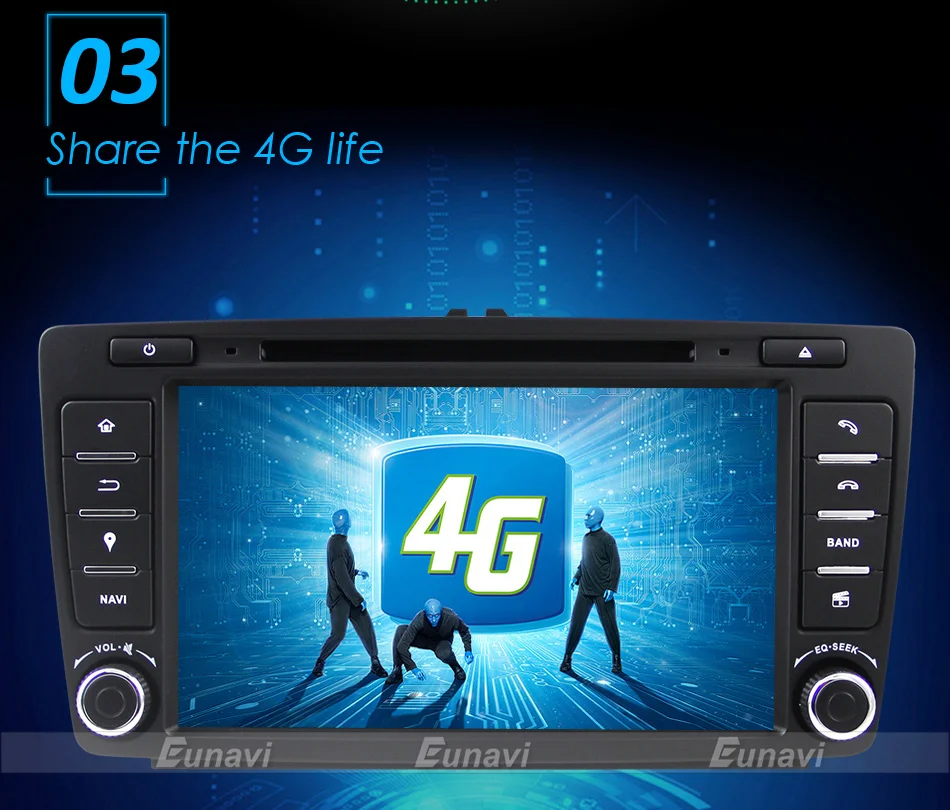 Flash Deal Eunavi 2 Din Car DVD GPS For Skoda Octavia 2012 2013 A 5 A5 Yeti Fabia Car Android 9.0 Quad Core RAM 2GB Stereo Radio Navigation 8