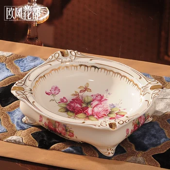 

Europe wind flora European Ceramic ashtray room living room large American practical personality decorative ashtray