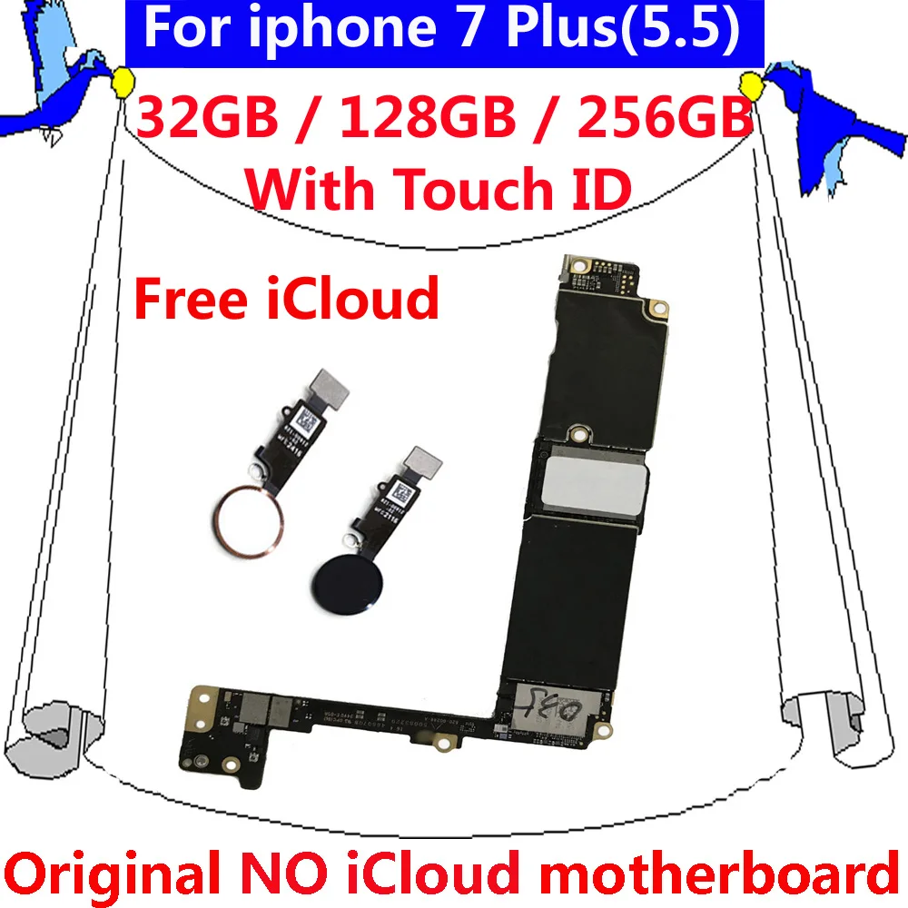 32 Гб 128 ГБ 256 чистая iCloud разблокированная IOS системная плата для iphone 7 Plus