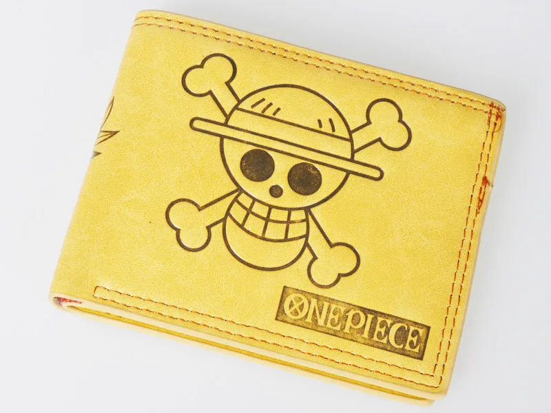 

Japanese anime One Piece Luffy's Light Yellow Wallet with Pirate Flags Pattern