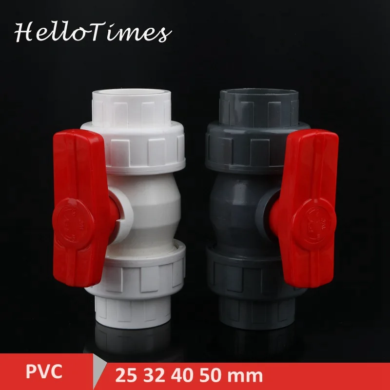 1 قطعة 20 مللي متر 25 مللي متر 32 مللي متر 40 مللي متر 50 مللي متر PVC الكرة صمام الاتحاد صمام أنابيب المياه البلاستيكية موصل السباكة خرطوم تركيبات زل...