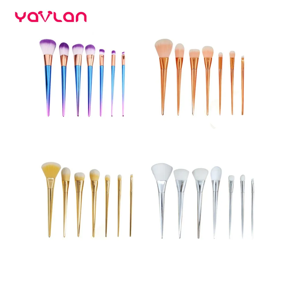 

Yavlan 7pcs Unicorn Makeup Brush Bronzer Powder Foundation Eye Shadow Eyebrow Lip Blusher Eyeliner Blusher Cosmetic Beauty Brush