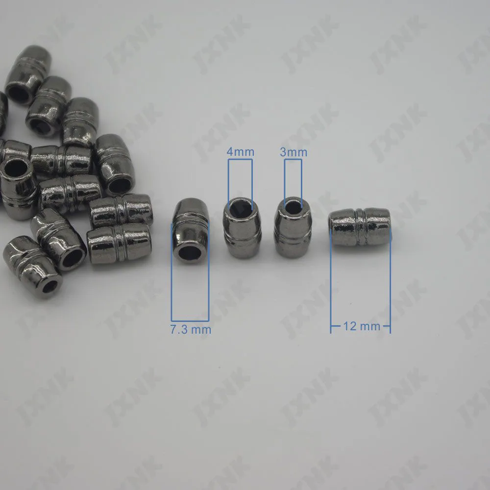 

20 pcs/Lot 7.3mm Hollow oval Stopper Without Lid Cord Ends Lock Plated Toggle Clip for Paracord Bracelet black nickel coloer