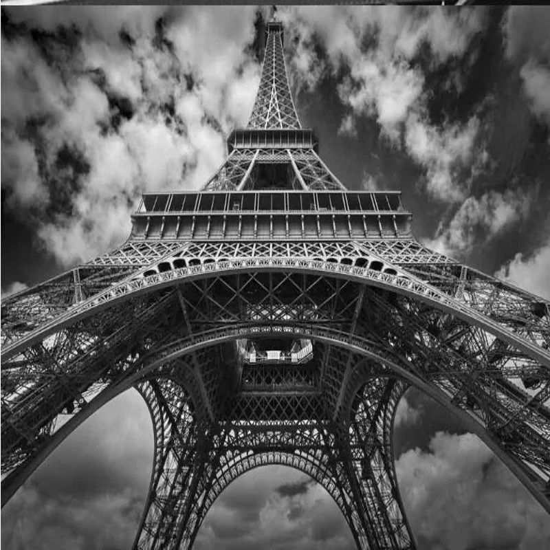 Wellyu Benutzerdefinierte Grosse Fresko Hd Schwarz Und Weiss Eiffelturm Hintergrund Wand Vlies Tapete Papel De Parede Para Quarto Hd Wall Fresco Wallbackground Eiffel Tower Aliexpress