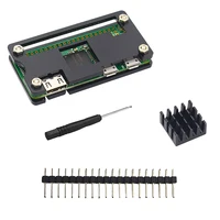 4 in 1 Raspberry Pi Zero Case Acrylic Cover Shell + Aluminum Heat Sink +GPIO 40 Pin Connector  + Screwdriver for RPI Zero Pi0